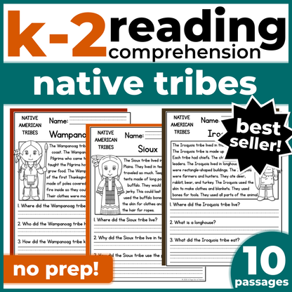 Native American Indigenous Tribes Reading Comprehension Passages + Questions