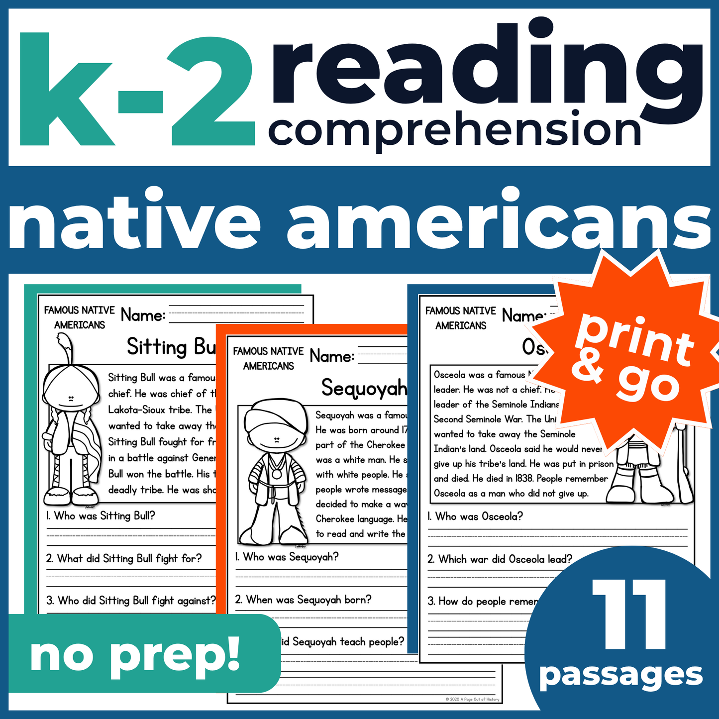 Native Americans Indigenous People Reading Comprehension Passages + Questions