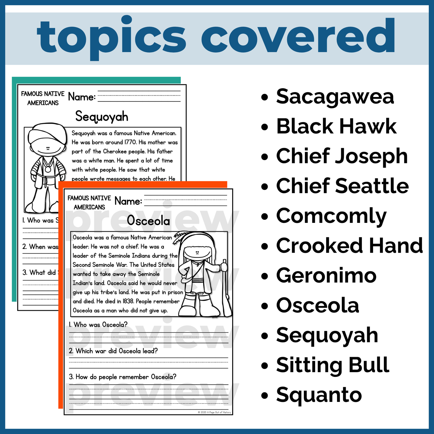 Native Americans Indigenous People Reading Comprehension Passages + Questions
