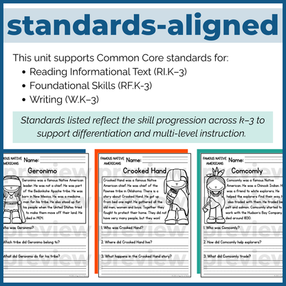 Native Americans Indigenous People Reading Comprehension Passages + Questions