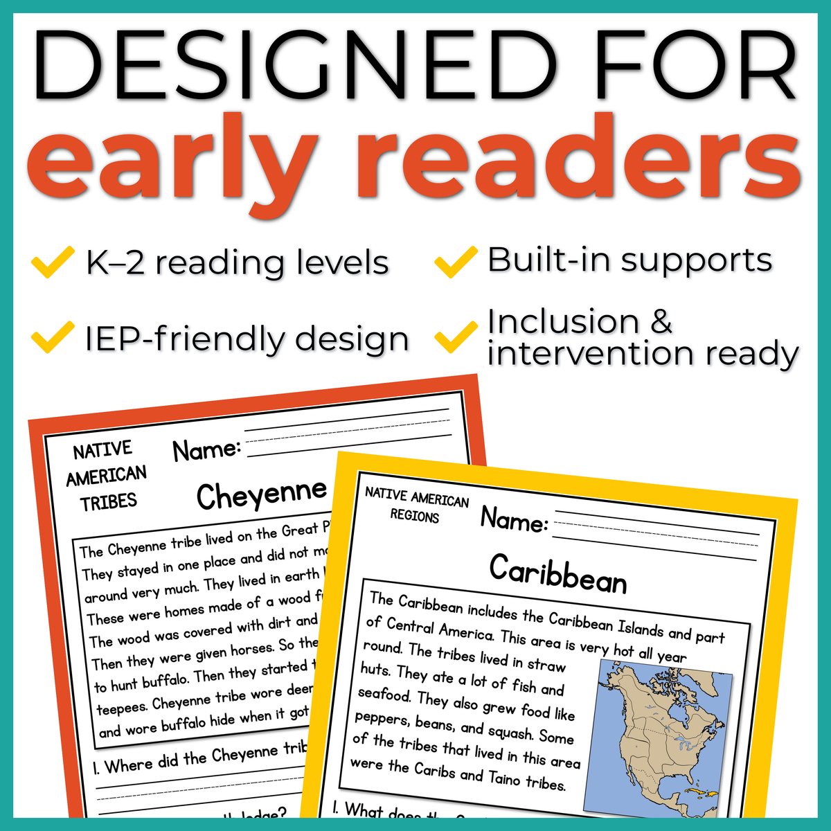 Native Americans Reading Comprehension Passages + Questions