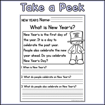 New Year’s Day Reading Comprehension Passages + Questions