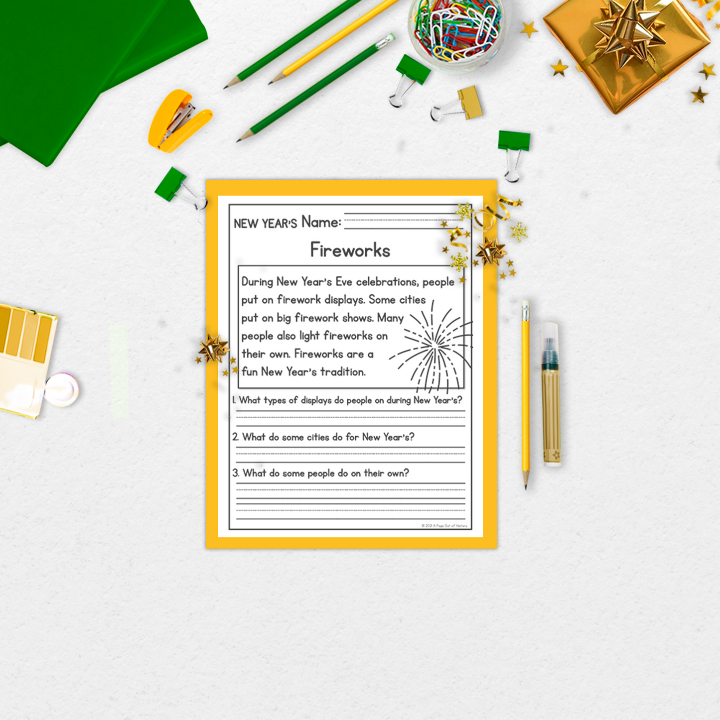 New Year’s Day Reading Comprehension Passages + Questions
