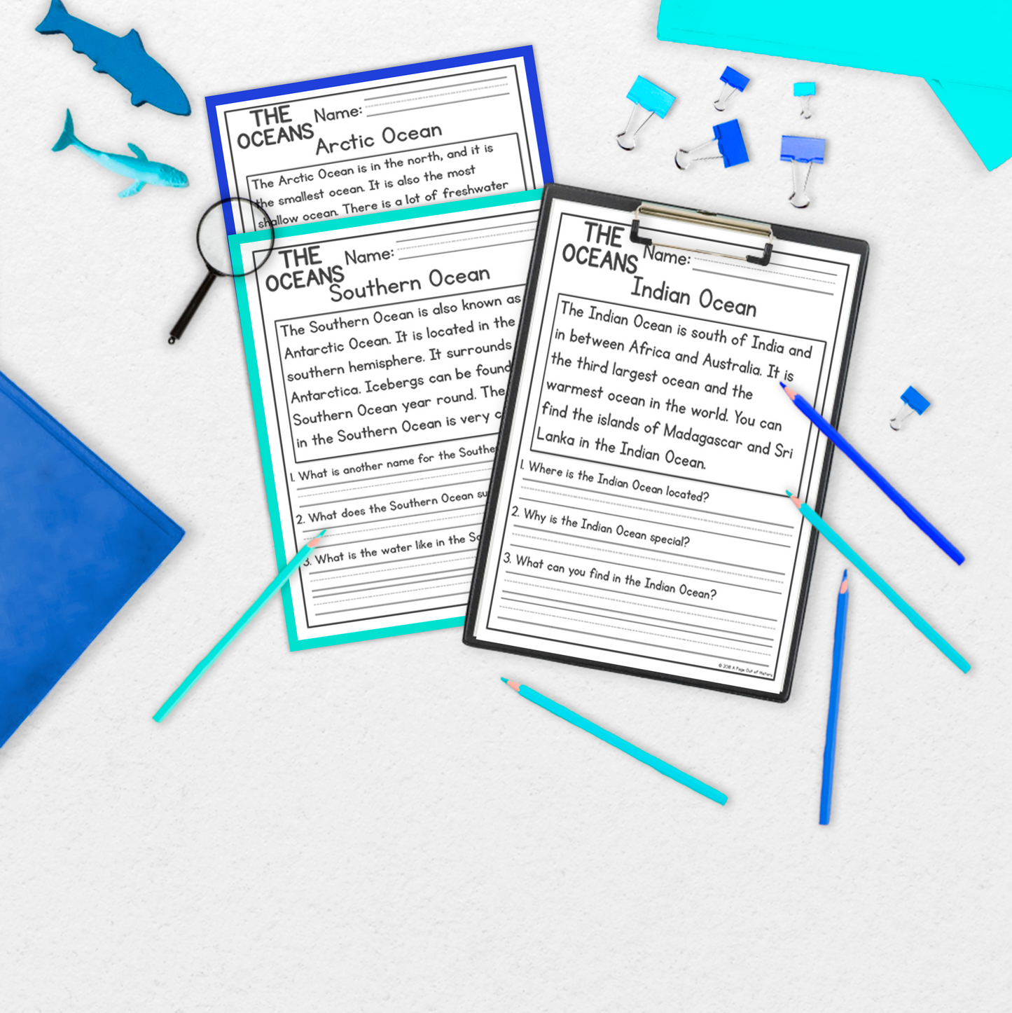 Oceans Reading Comprehension Passages + Questions