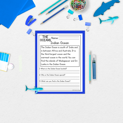 Oceans Reading Comprehension Passages + Questions