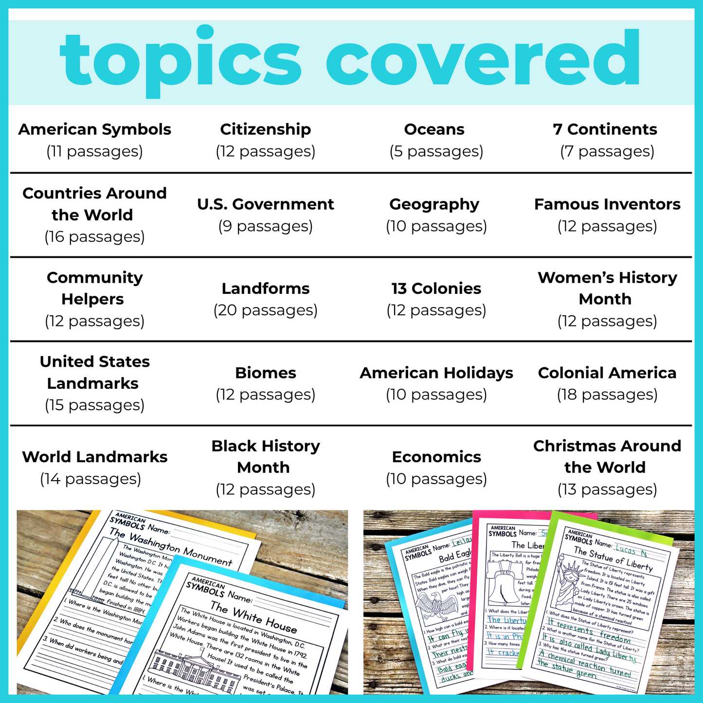 200+ Social Studies Reading Comprehension Passages & Questions
