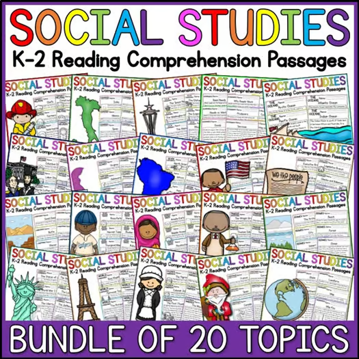 Social Studies Reading Comprehension Passages + Questions