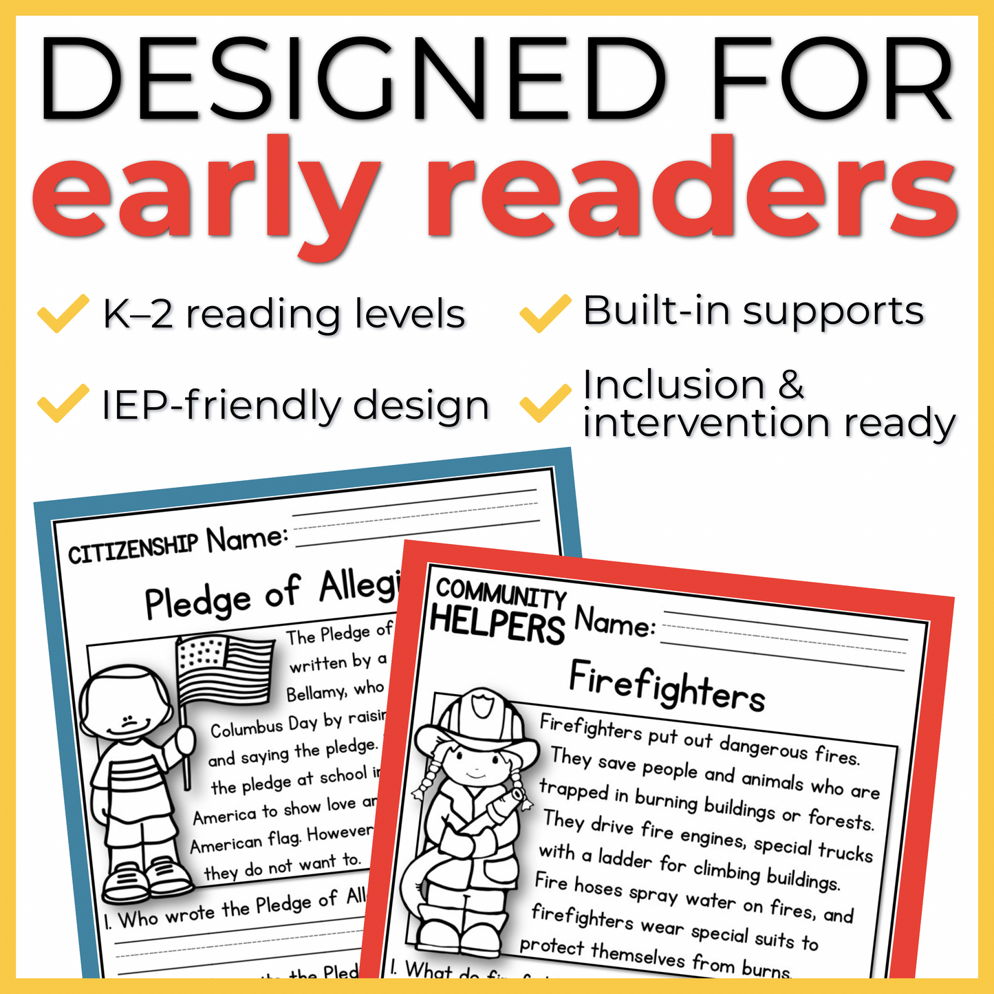 K-2 Summer Reading Review Packet | 240+ Comprehension Passages with Social Studies Questions