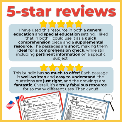 K-2 Summer Reading Review Packet | 240+ Comprehension Passages with Social Studies Questions