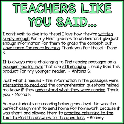 Southern Colonies Reading Comprehension Passages + Questions