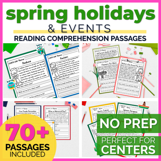 Spring Reading Comprehension Passages +Questions
