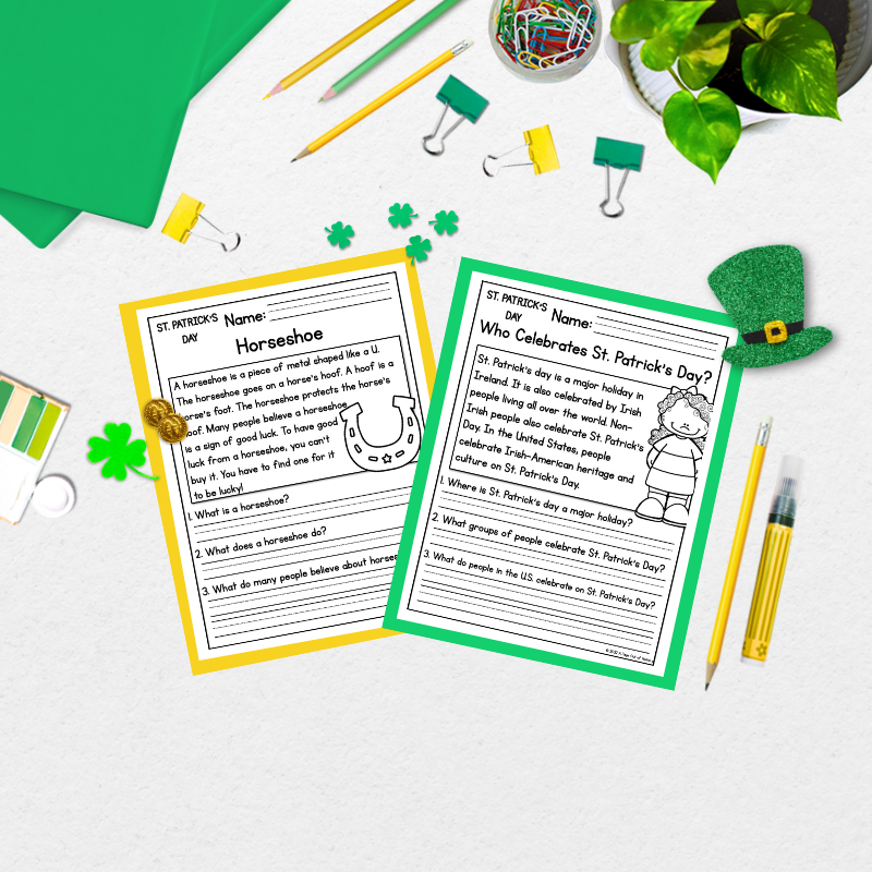 St. Patricks Day Reading Comprehension Passages + Questions