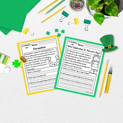 St. Patricks Day Reading Comprehension Passages + Questions
