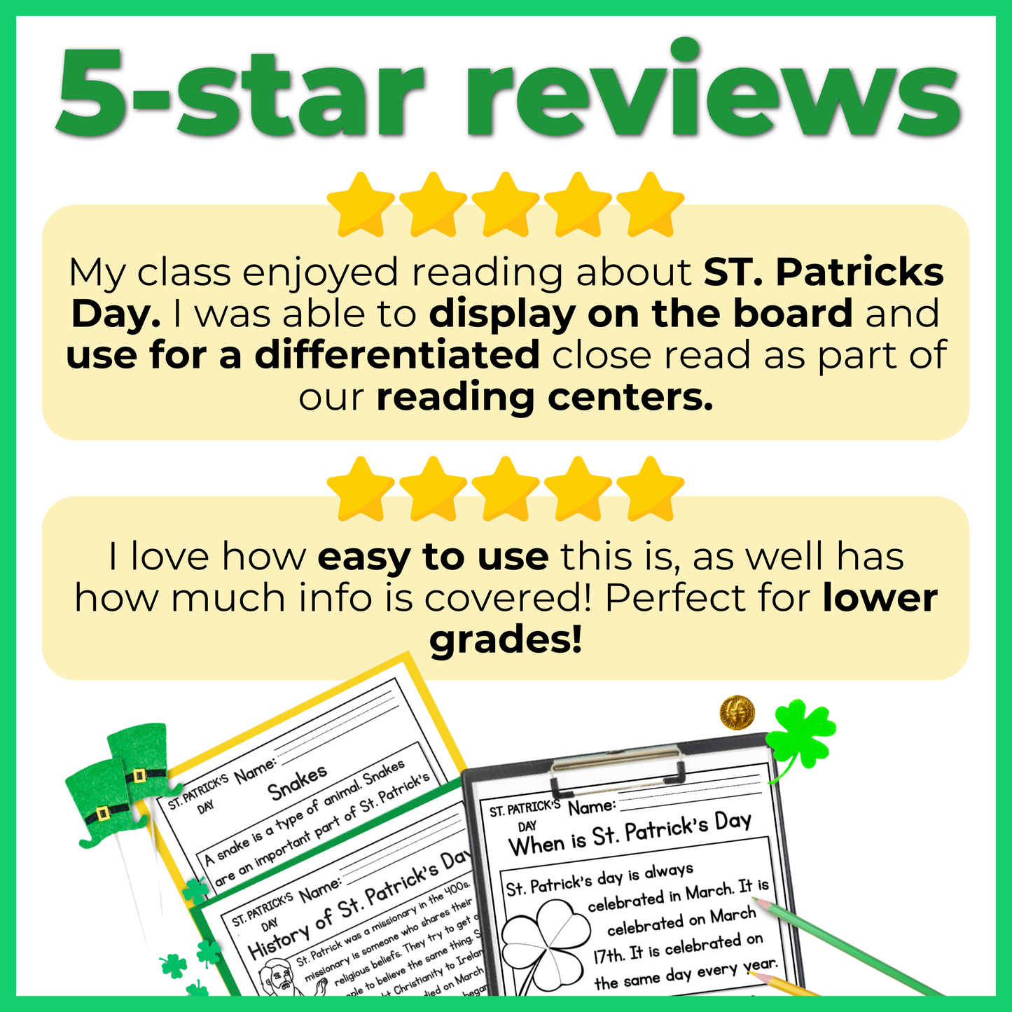 St. Patricks Day Reading Comprehension Passages + Questions