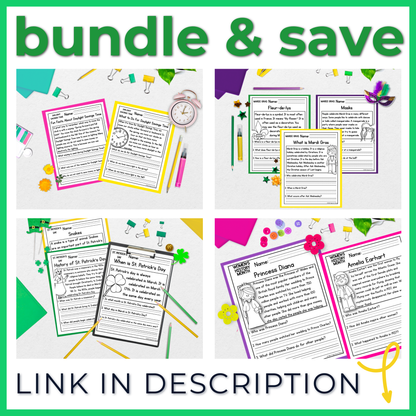 St. Patricks Day Reading Comprehension Passages + Questions