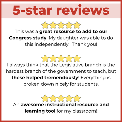 US Congress Reading Comprehension Passages + Questions