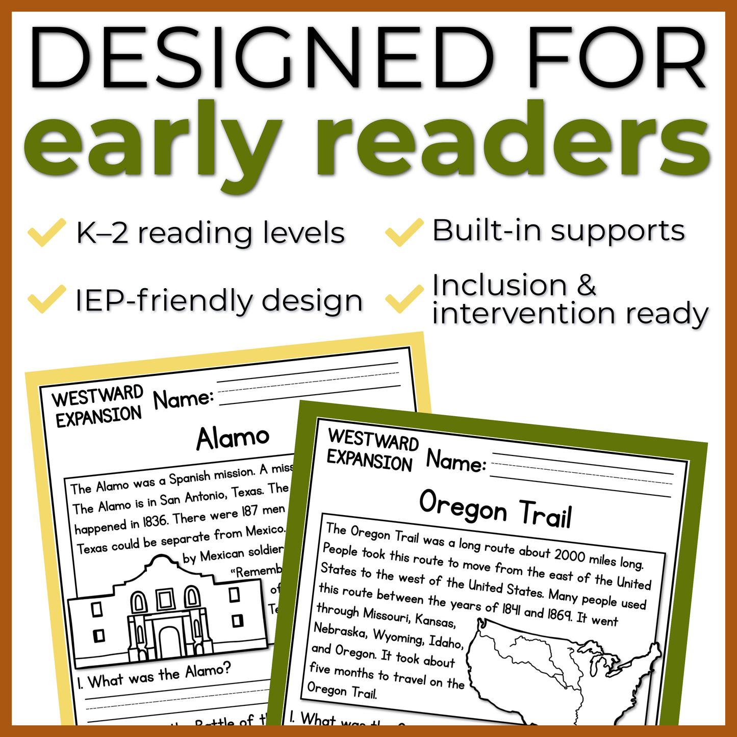 Westward Expansion Reading Comprehension Passages + Questions