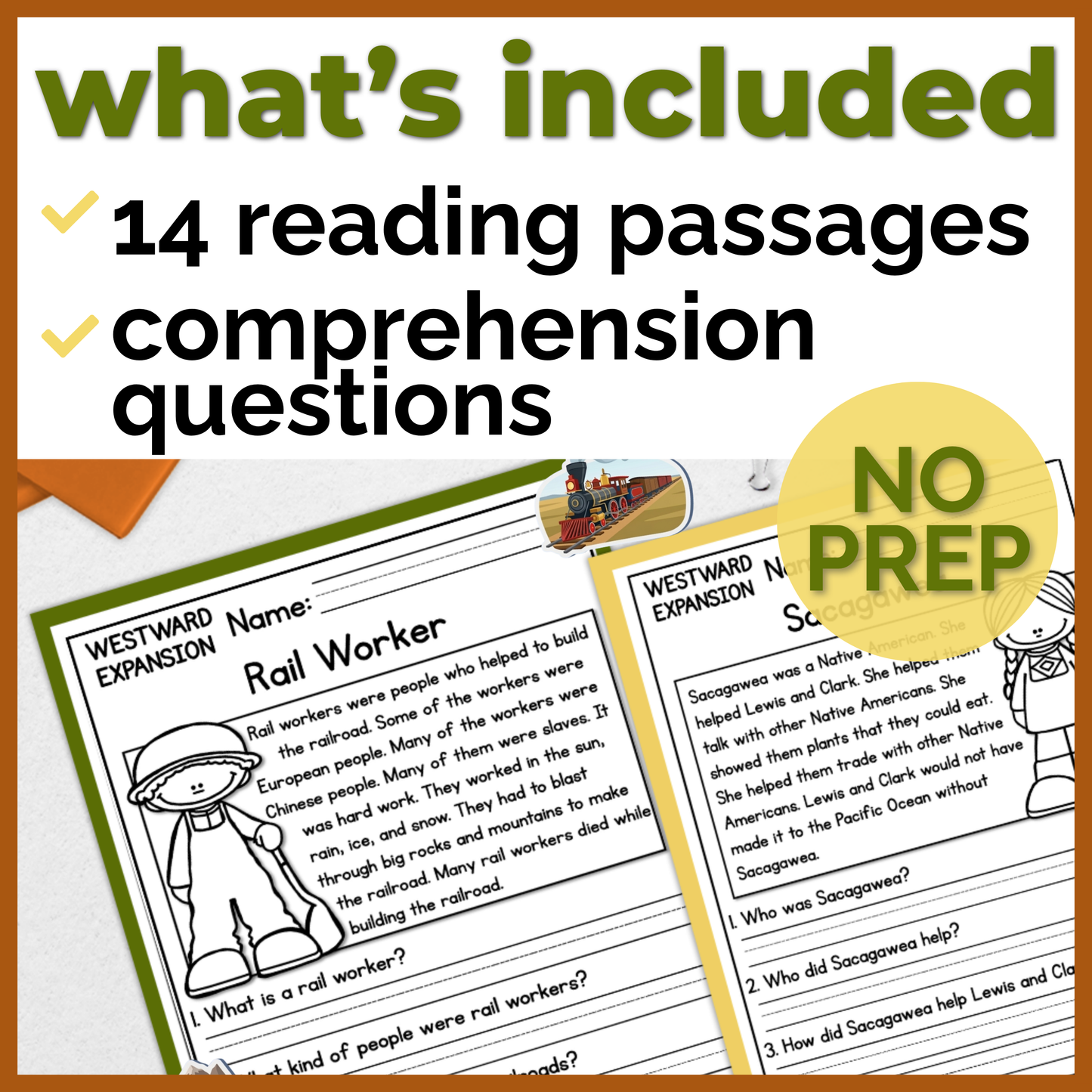 Westward Expansion Reading Comprehension Passages + Questions