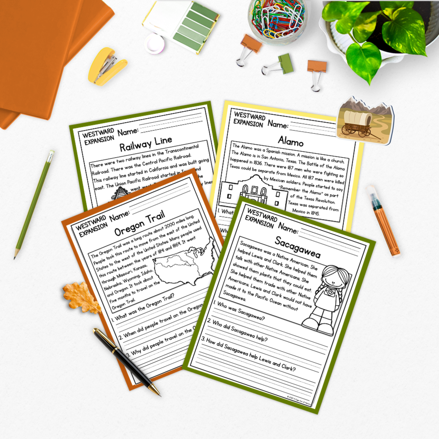 Westward Expansion Reading Comprehension Passages + Questions