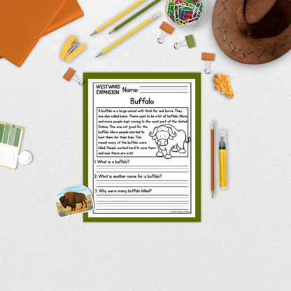 Westward Expansion Reading Comprehension Passages + Questions