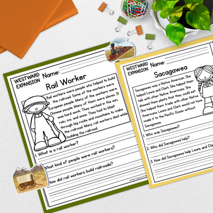 Westward Expansion Reading Comprehension Passages + Questions