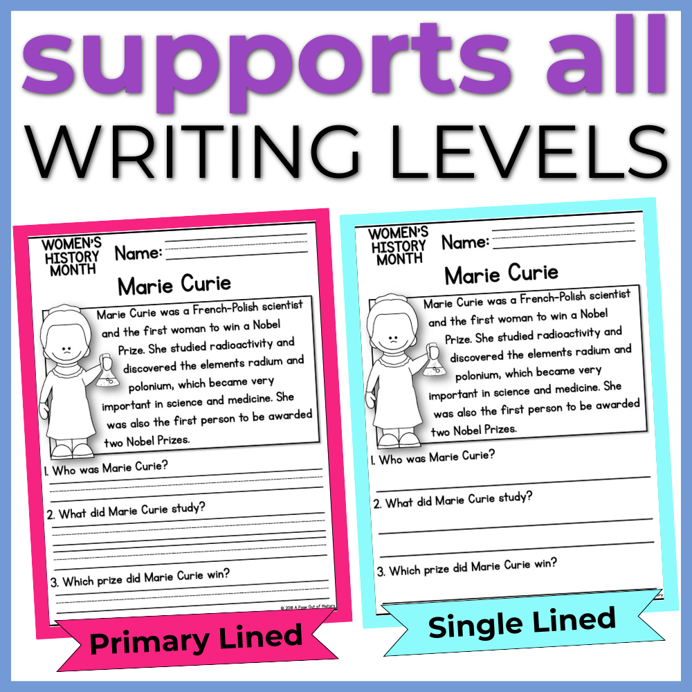 Womens History Month Reading Comprehension Passages + Questions