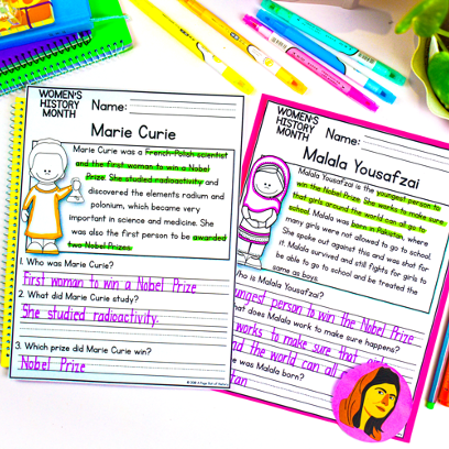 Womens History Month Reading Comprehension Passages + Questions