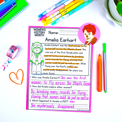 Womens History Month Reading Comprehension Passages + Questions