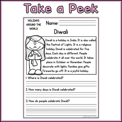 World Holidays Reading Comprehension Passages + Questions