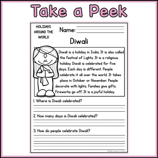 World Holidays Reading Comprehension Passages + Questions