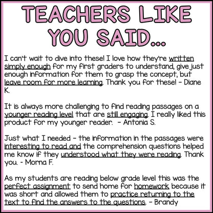 World Holidays Reading Comprehension Passages + Questions