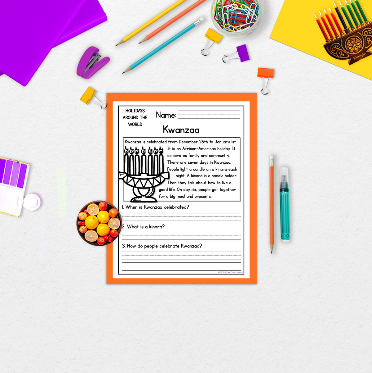 World Holidays Reading Comprehension Passages + Questions