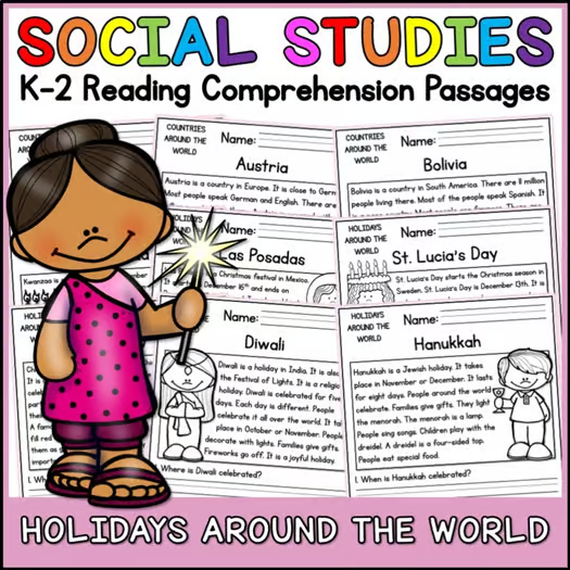 World Holidays Reading Comprehension Passages + Questions