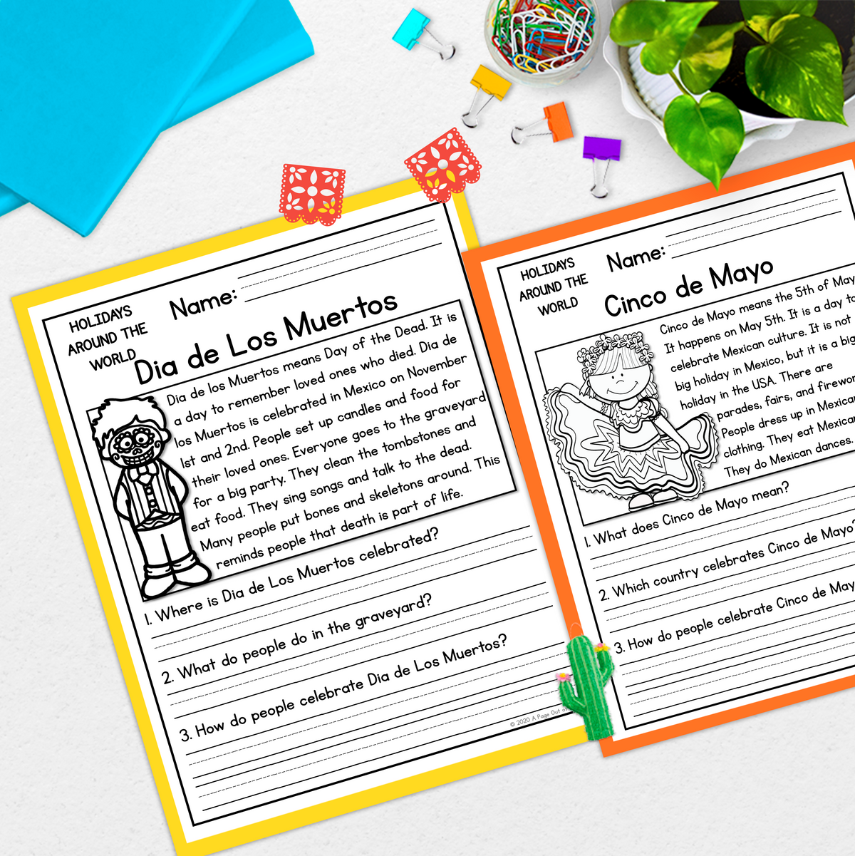 World Holidays Reading Comprehension Passages + Questions