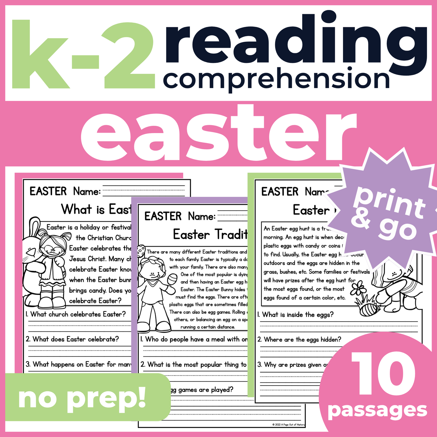 Easter Reading Comprehension Passages + Questions