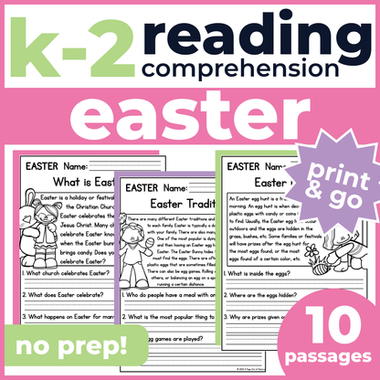 Easter Reading Comprehension Passages + Questions