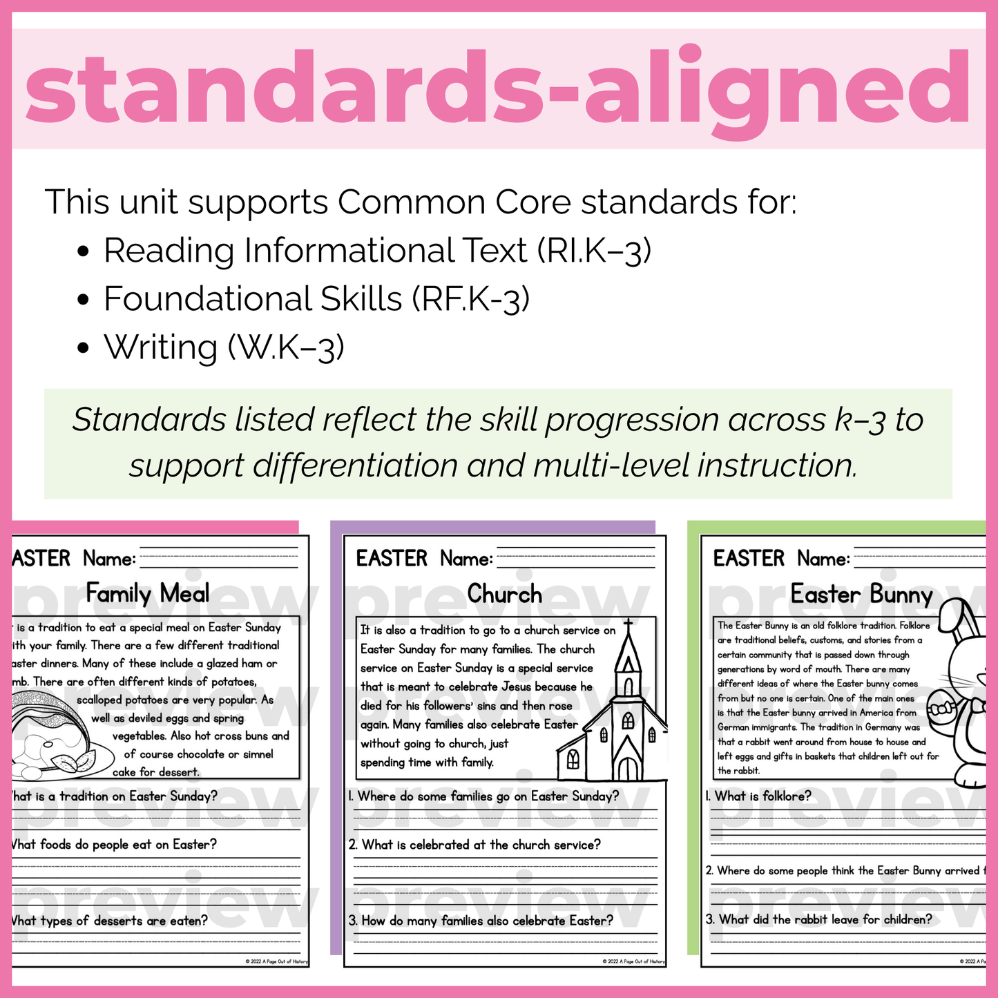 Easter Reading Comprehension Passages + Questions